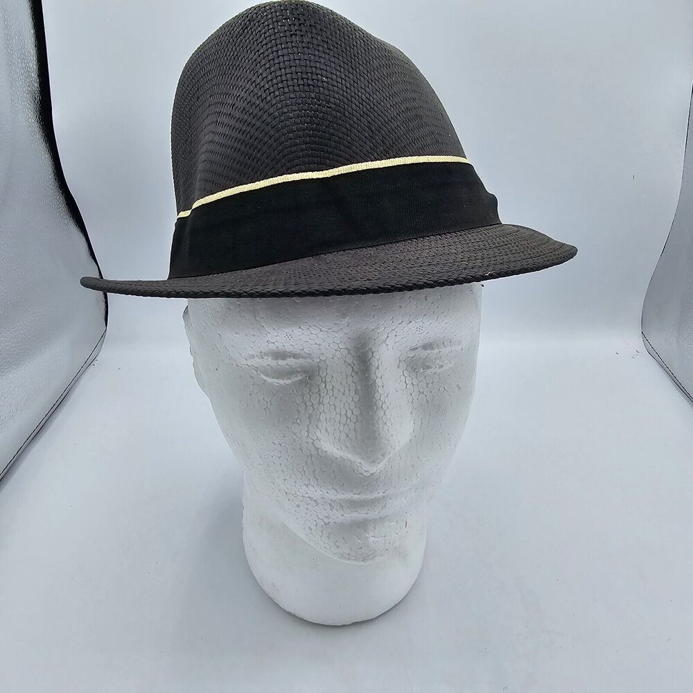 Menβs Milani Hat Designed in Italy 100% Straw Hat Size s/m Black